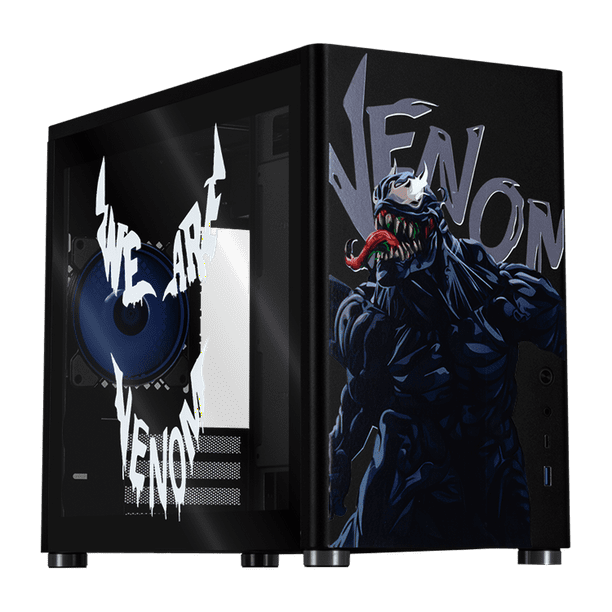 Gabinete XTREME PC GAMING Venom-Spider Comic Edition Mini Torre USB-C Negro CXTVS985BK