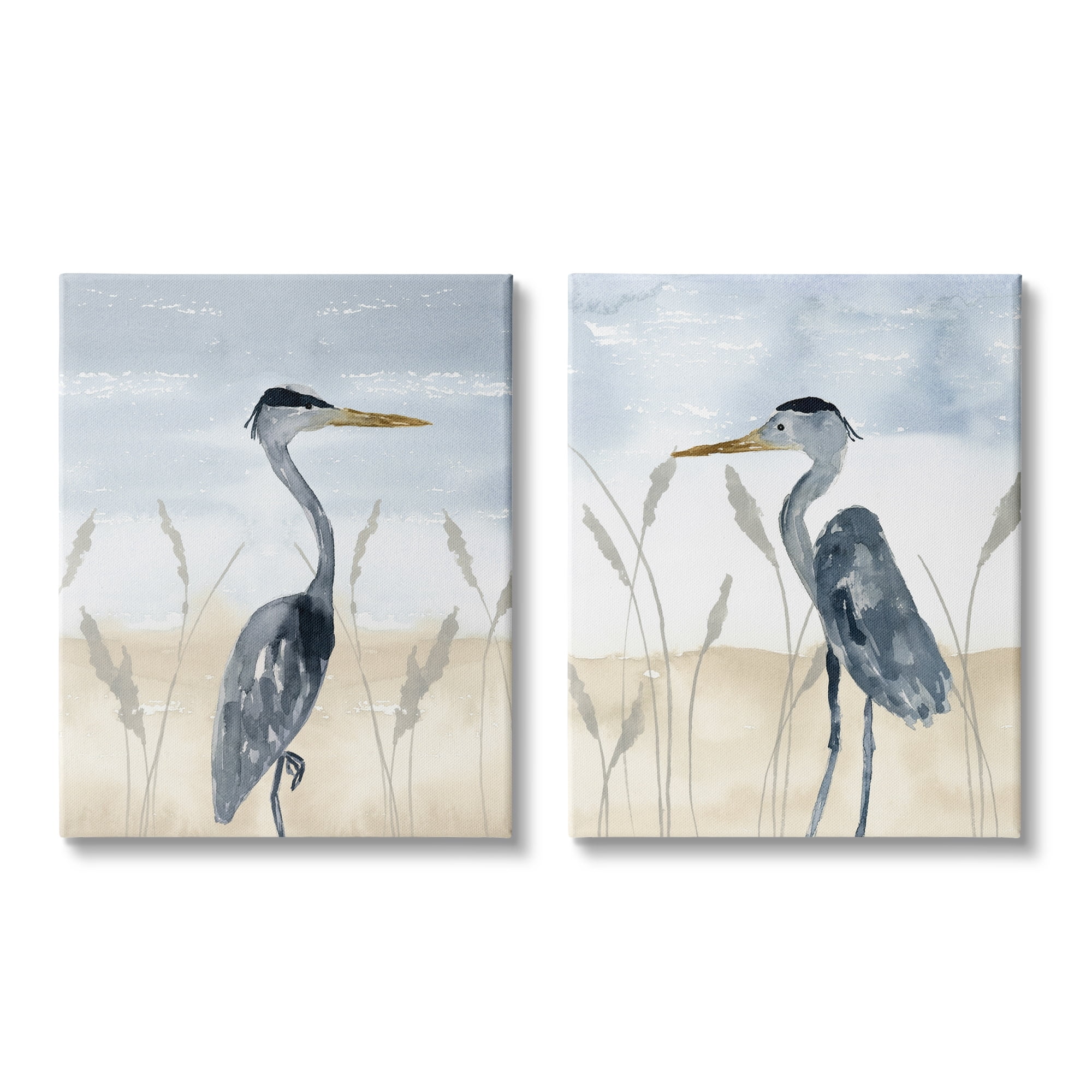 Stupell Industries Egret Sea Birds Grazing Beach Sand Seagrass Canvas Wall Art, 24 x 30, Design by Lucille Price