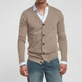 thumbnail image 6 of Zimjoy Mens Cardigan Sweater Casual Button Down V Neck Ribbed Knit Sweater Long Sleeve Open Front Slim Fit Brown Cardigan Lightweight Trench Coat with Pocket, Light Brown L, 6 of 6