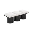 thumbnail image 5 of Meridian Furniture Pavilion Cream Boucle Fabric Bench, 5 of 7