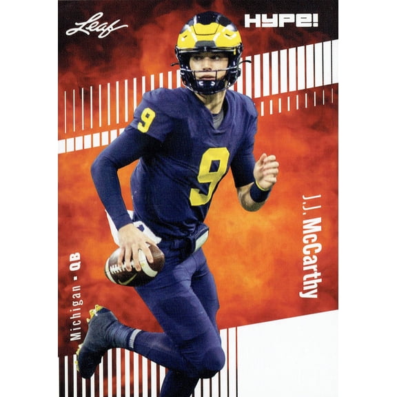 Mint J.J. McCarthy 2023 Leaf HYPE! #122 Just 5000 Ever Made! Michigan Wolverines Rookie Card