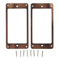 thumbnail image 1 of 2 Pcs Electric Guitar Pickup Rings 2 Coils Rosewood Flat Frame Mounting with 8 Screws, 1 of 3