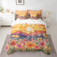 thumbnail image 3 of Homewish Retro Country Floral 7-Piece Twin Bedding Sets,Natural Landscape Bedding Comforter Set,Orange Sunset Sheet Sets For Kids,Luxury Bedroom Decor Reversible, 3 of 9