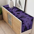 thumbnail image 4 of Halloween Purple Table Runner - 60 Inch Long, Kitchen Dining Table Runner Dresser Scarves, Spooky Ghost Castle Pumpkin Plaid Farmhouse Decor for Coffee Tables Wedding Party Banquet, 4 of 8