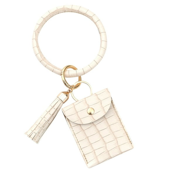 TopLLC Keychains Large Bracelet Keychain Card Tassel Bangle Key Ring Wristban With Wallet Creative Keychain Key Chain Gifts