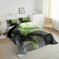 thumbnail image 4 of Black and Green Full Bedding Sets Aesthetic Marble Comforter Set Women, Foil Print Bedding Comforter Sets Mountain Fluid Duvet Insert, Marbling Down Comforter, 4 of 6