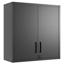 Izzovium Metal Wall-Mounted Tool Storage Cabinet with 2 Locking Doors, 1 Adjustable Shelf & 1 Open Drawer, 29.53"L x 11.81"W x 30.31"H, Black for Garage, Warehouse & Office