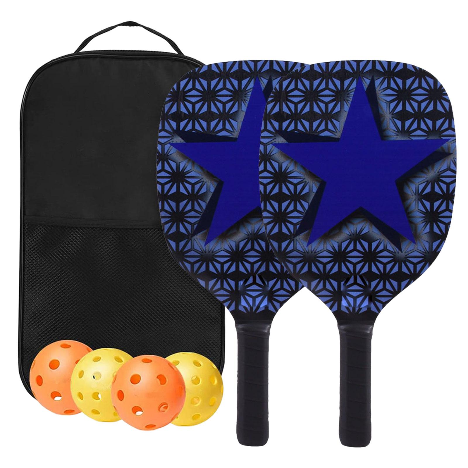 Kit de pickleball avec 2 raquettes et 4 balles et sac de transport Kit de pickleball avec 2 raquettes et 4 balles et sac de transport