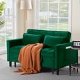 thumbnail image 5 of BSHTI 53.94" Pull-Out Sleeper Sofa Bed with Velvet Upholstery, 3-Position Reclining Back, Solid Wood Frame for Apartment/Office （Green）, 5 of 8