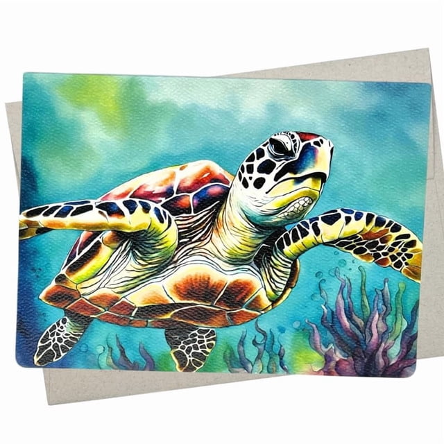 Tarjeta de felicitación Whitman and Daughter Tortuga marina 13 x 18 cm