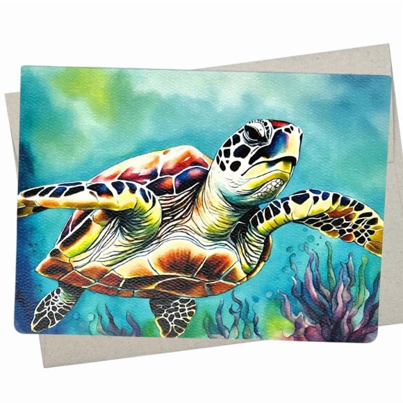 Tarjeta de felicitación Whitman and Daughter Tortuga marina 13 x 18 cm