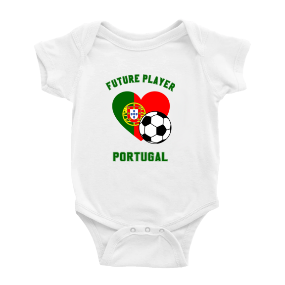 Future Soccer Player Portugal Soccer Fan Baby Romper (White, 18-24 Months)