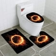thumbnail image 1 of JSDART English Alphabet from Sparkler on Black 3 Piece Bathroom Rugs Set Bath Rug Contour Mat and Toilet Lid Cover, 1 of 2