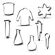 thumbnail image 1 of Science Chemistry - Juego de cortadores de galletas, 8 piezas, acero inoxidable Keewah NA, 1 of 5