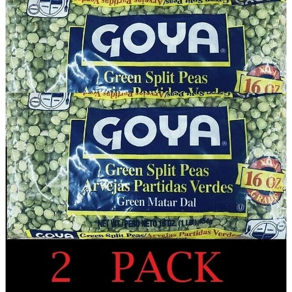 2x Goya Dry Green Split Peas 16 oz Bag - No 1 Grade - 2 PACK