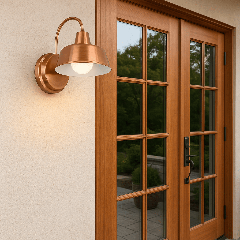 Design House Mason Industrial Painted Copper Indoor/Outdoor Wall Mount Light with Metal Shade