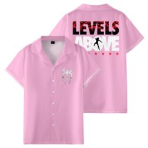 Roman Reigns Levels Above Women Men's Short Sleeve Button-up Shirts Casual T-shirt Trendy Outfits