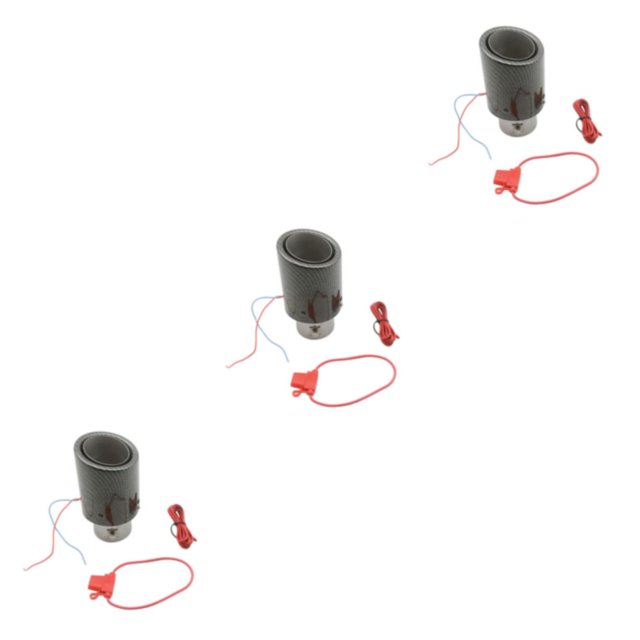 Guardoinrt Car Universal Carbon Fiber Style Tailpipe Tip Muffler 03 Red Light circle edge 3Set