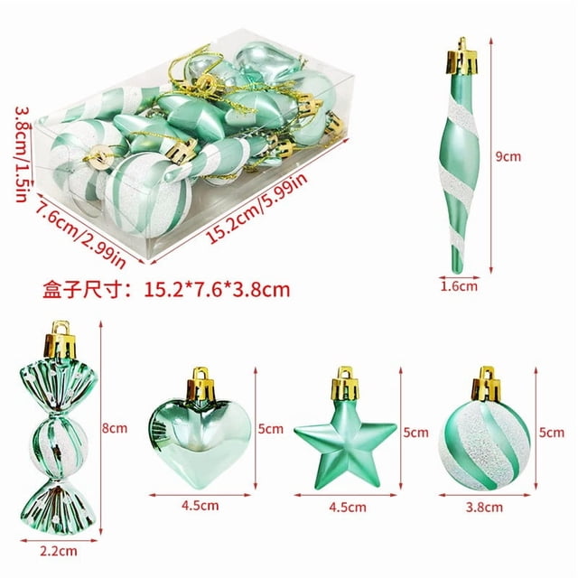 DPTALR 13pcs Christmas Ball Decoration Gift Box Set Multiple Small Painted Pendants Christmas Tree Gift Accessories Party Supplies