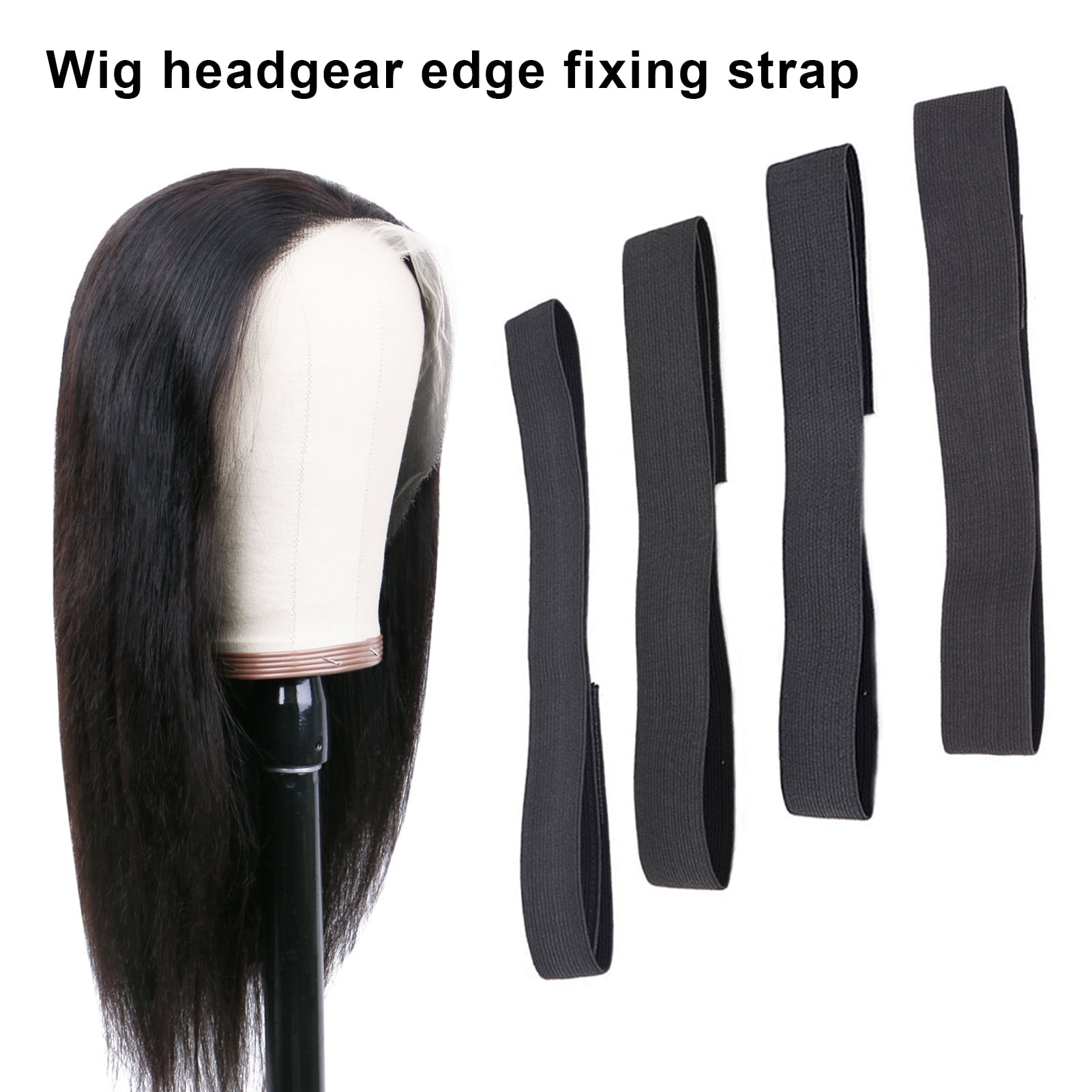 TOBBST 2 Pieces Wig Grip Band or Hat No Slip Three Kinds/Pack Headband  Velvet Wig Band with Adjustable Hook or Loop Fastener (Black)
