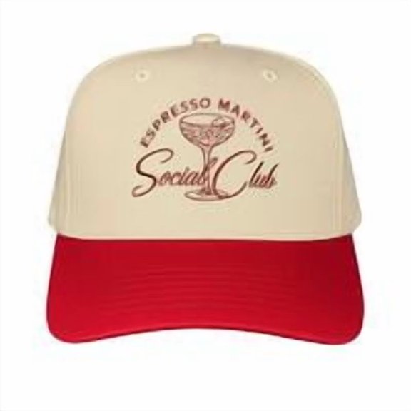 Trendy Espresso Martini Social Club Hat, Adjustable Snapback with Embroidered Cocktail Glass, Stylish Trucker Cap for Men Women, Aesthetic Statement Accessory, Great for Coffee and Cocktail Lovers