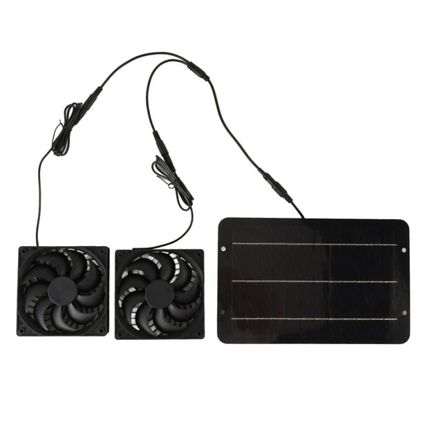 Kit de ventilador de energía solar, impermeable, portátil, 10 W, 12 V, para gallinero, invernadero, caseta para perros, cobertizo, ventilación de escape