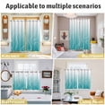 thumbnail image 6 of Aqua Blue Geometric Kitchen Curtains Small Short 39 Inch Length, Modern White Stripe Distortion Art Grommet Bedroom Living Room Curtains, Light Filtering Cafe Curtain Drapes 2 Panels Set 55''x39'', 6 of 9