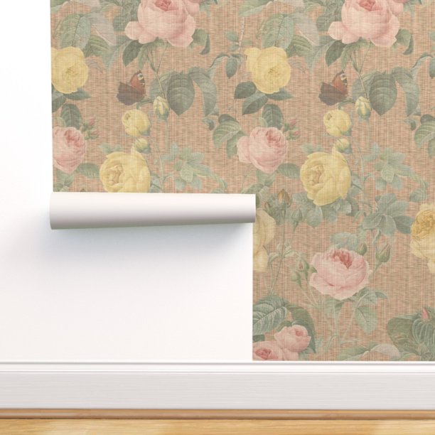 Peel-and-Stick Removable Wallpaper Floral Victorian English Chic Spring