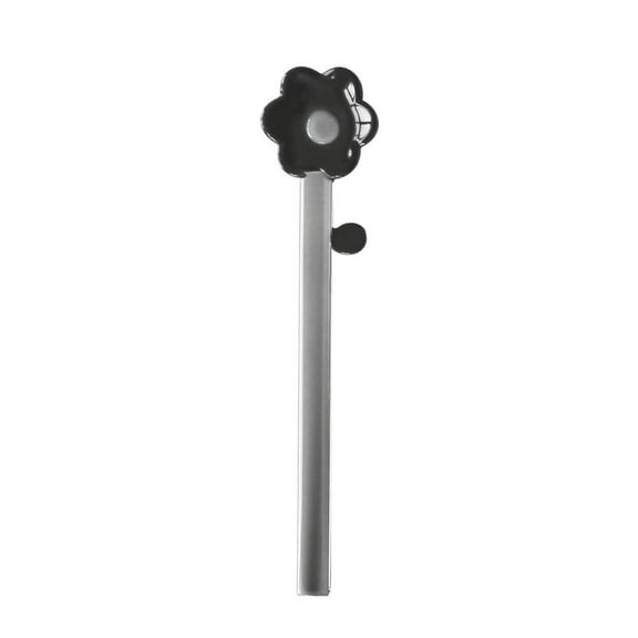 JingChun Flower Shaped Glass Spoons, Clear Coffee Spoon, Stirring Rod Mixing Spoon Bar Swizzle Stick for Salt Sugar Tea Cocktail Milkshake Cold Drink Appetizers Desserts Black One Size