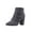 Gray, variant on Fesfesfes Faux-Leather Boots for Women High Heel Shoes Winter Warm Fashion Zip Pointed Toe Casual Solid Color Belt Buckle 6(37)