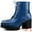 bleu, variante sur Unique Bargains Bottes de Combat à Talons Épais à Plateforme pour Femmes