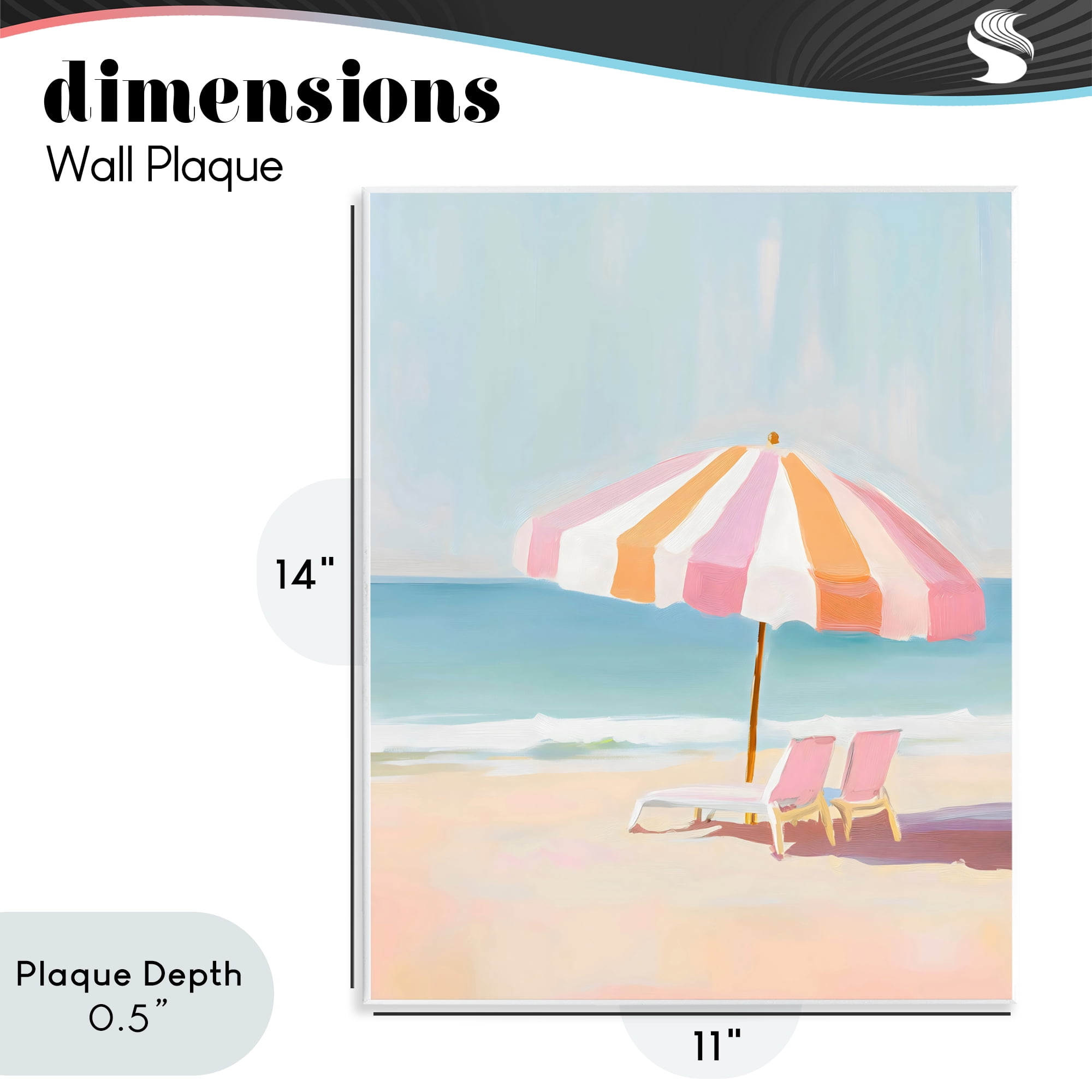 Stupell Industries Striped Umbrella & Chairs Wall Plaque Art, design by The Prints Vibe