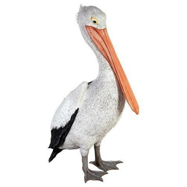 34" Standing Pelican Hand Painted Outdoor Garden Statue