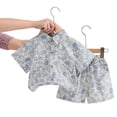 thumbnail image 4 of CAICJ98 Toddler Boy Short Sets Floral Hawaiian Outfits Short Sleeve Button-Front Shirt and Shorts Set Kids Casual Summer Clothes (Blue,4-5 Years), 4 of 4