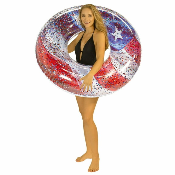 PoolCandy Jumbo 48 " Stars & Stripes Glitter Pool Tube