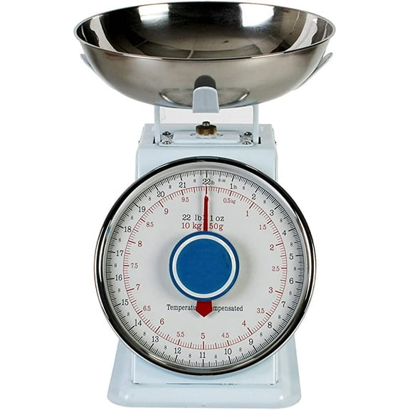 TrueCraftware- 22 lb. Mechanical Kitchen Bowl Platform Weighing Food Scale- Heavy Duty Portion Control Mechanical Kitchen and Food Scale Industrial Dial Scale for Kitchens and Restaurants