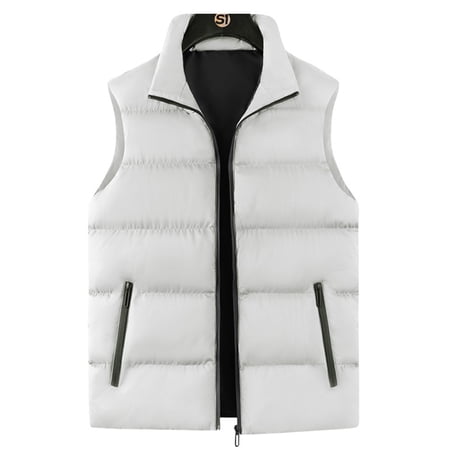 Veste Homme Chaud Sans Manches Zippée - Manteau Hiver Doublé Travail Et Quotidien, Style Mode