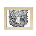 thumbnail image 1 of Fuerte Lion animal Portrait sketch Escritorio de madera Arte Pintura 6x8 pulgadas marco de foto foto, 1 of 4