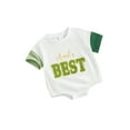 thumbnail image 2 of Aojekbee Baby Romper, Short Sleeve Crew Neck Letters Print Summer Bodysuit Clothes for Girls Boys, 2 of 10