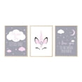 thumbnail image 2 of Juego de 3 carteles de 30 x 40 cm para habitación de niña, cuadros rosas, decoración de pared, pintura sobre lienzo, regalos de cumpleaños NPTWC003-M, 2 of 5