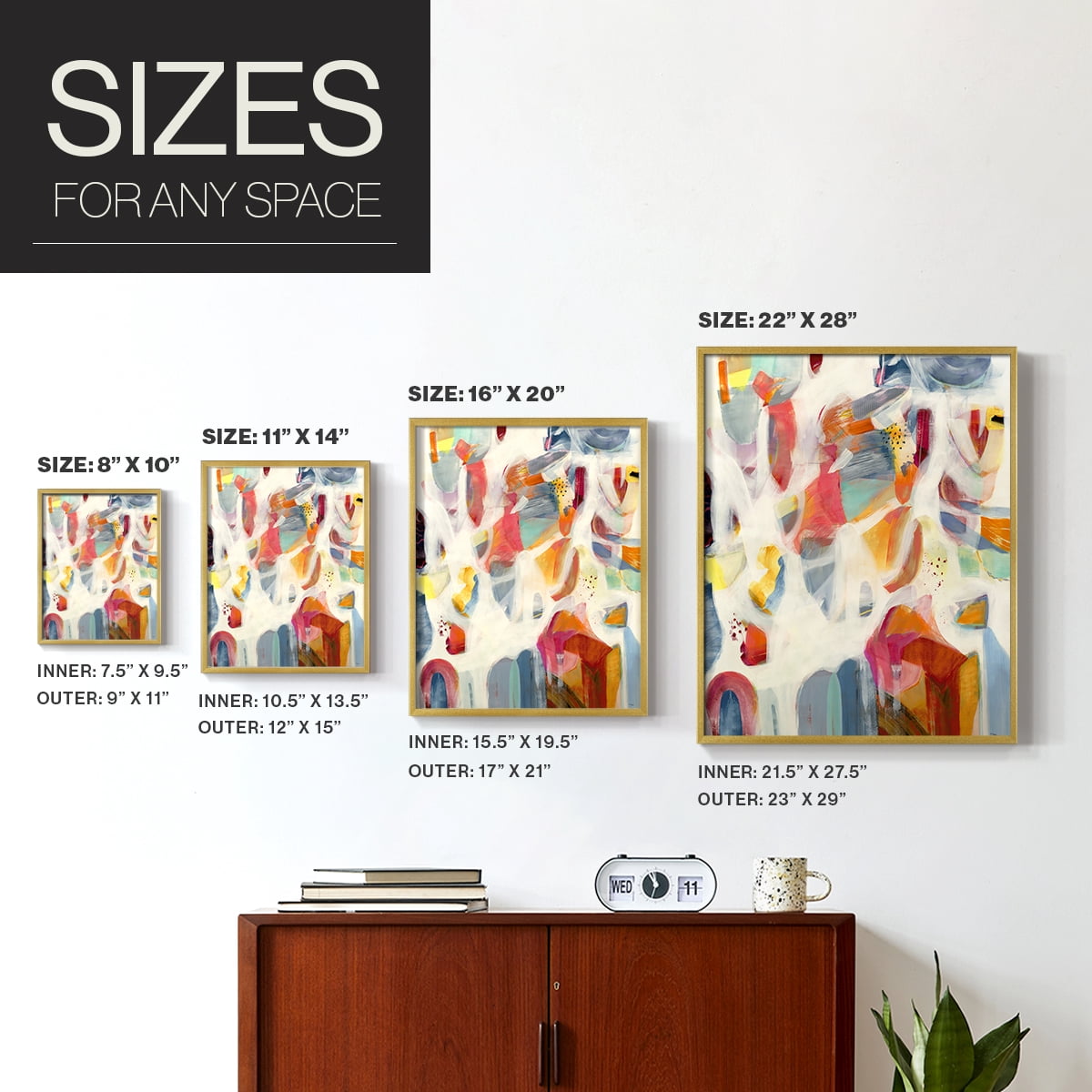 Reawaken in Gold Solid Wood 22 x 28 Framed Print