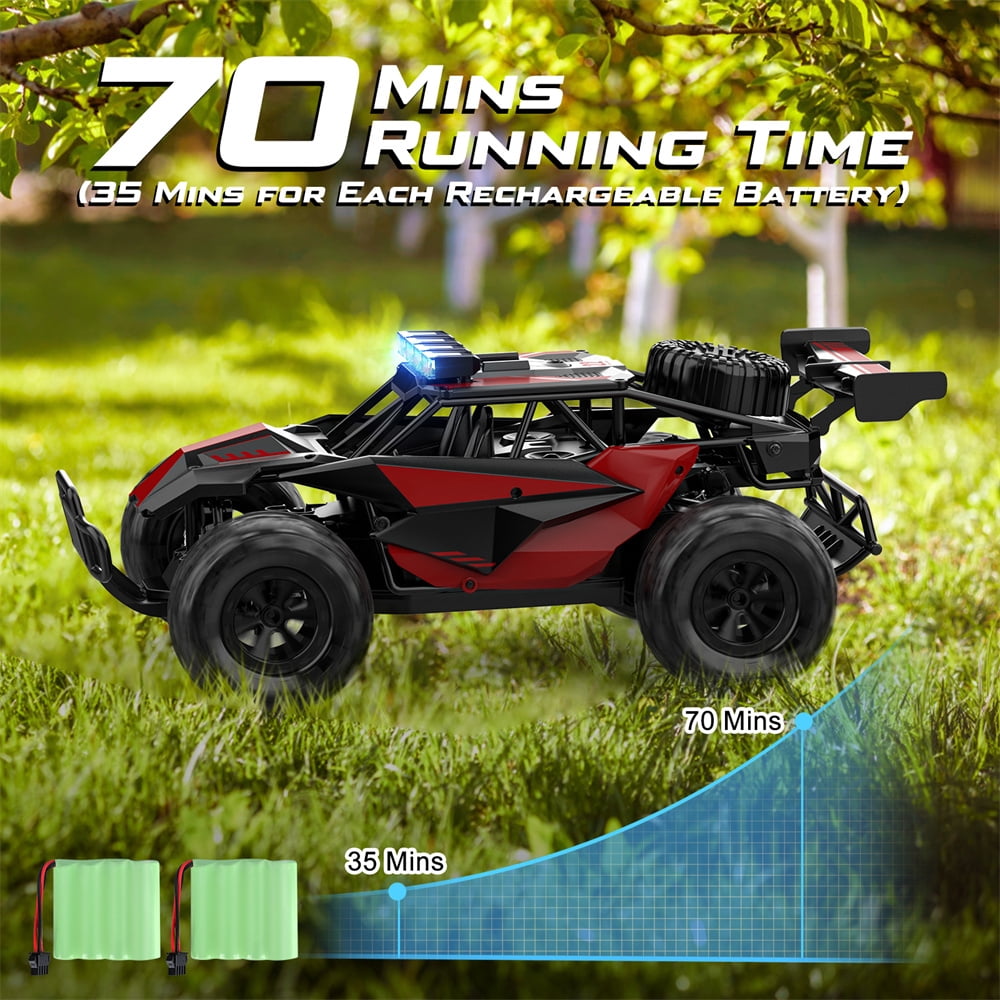 Growsly 33KM/H RC Cars Toys, 1:12 RC Monster Trucks Offroad Hobby RC Truck Toys with LED Headlight and Rechargeable Battery Gift for Adults Boys 5-12 Kids, Red