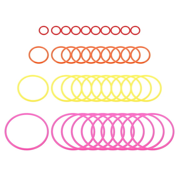 Uxcell Plastic Toss Ring 4 Sizes, 40 Pack Sports Rings Toss Game for Carnival Outdoor Games, 4 Colors