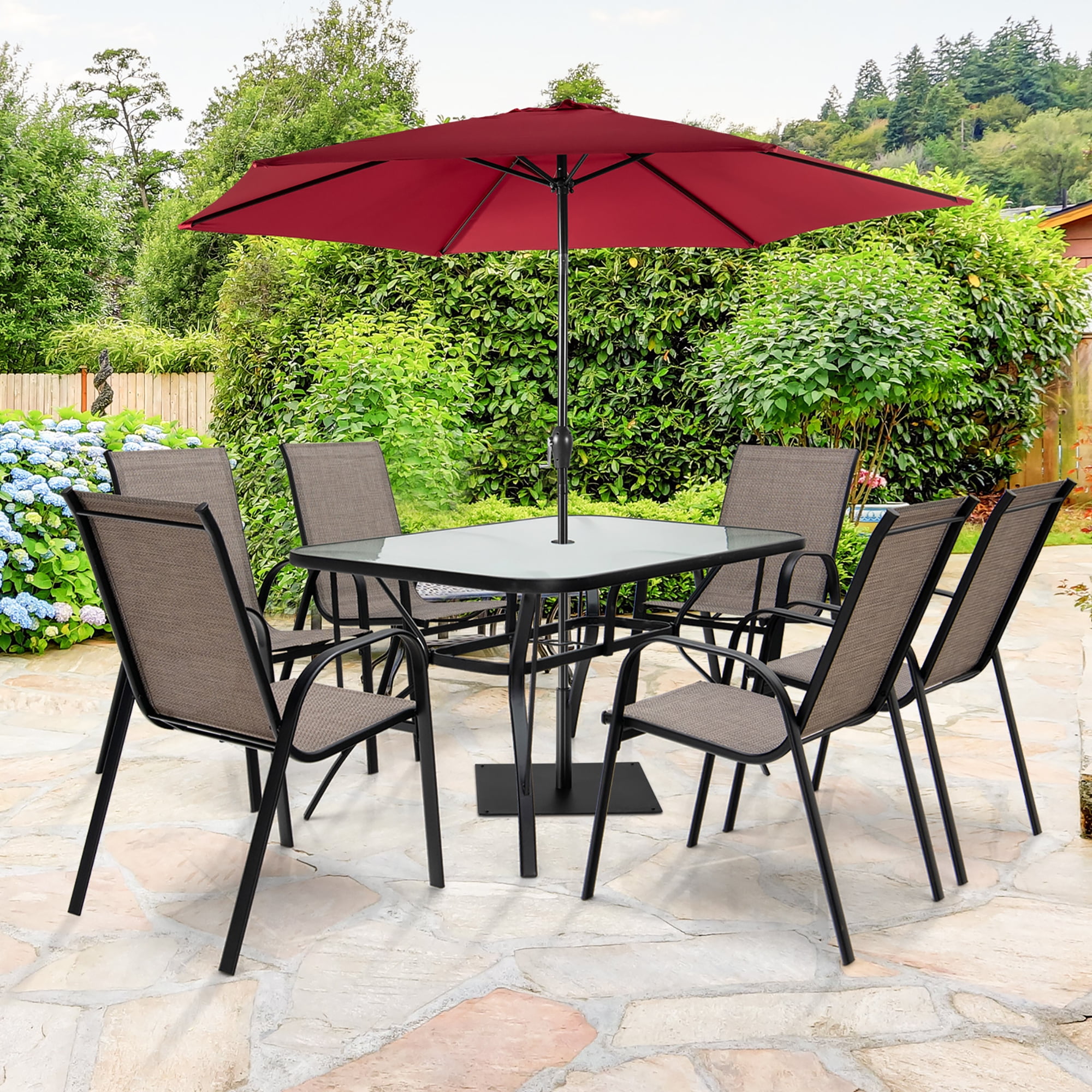 Patio set with umbrella walmart discount
