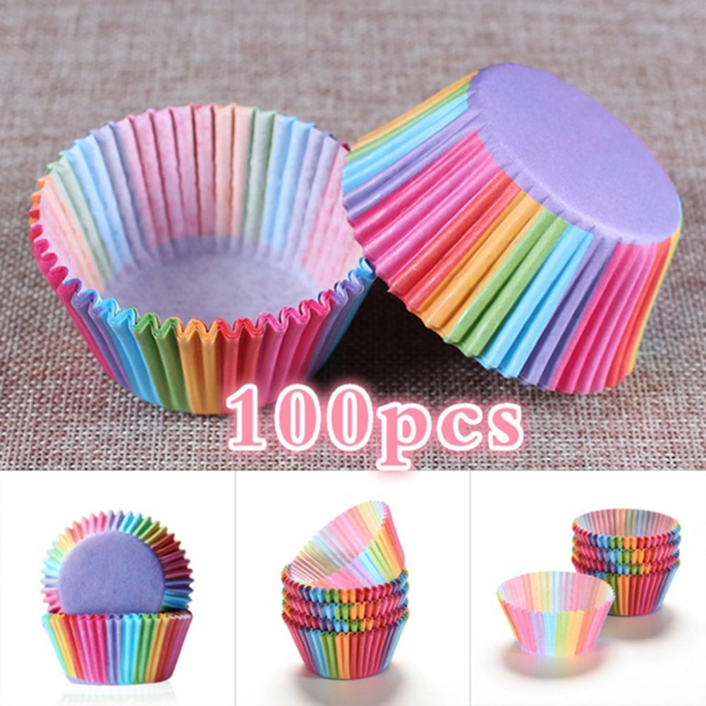 100pcs Muffin Cupcake Wrapper Paper Cases Liners Cups 