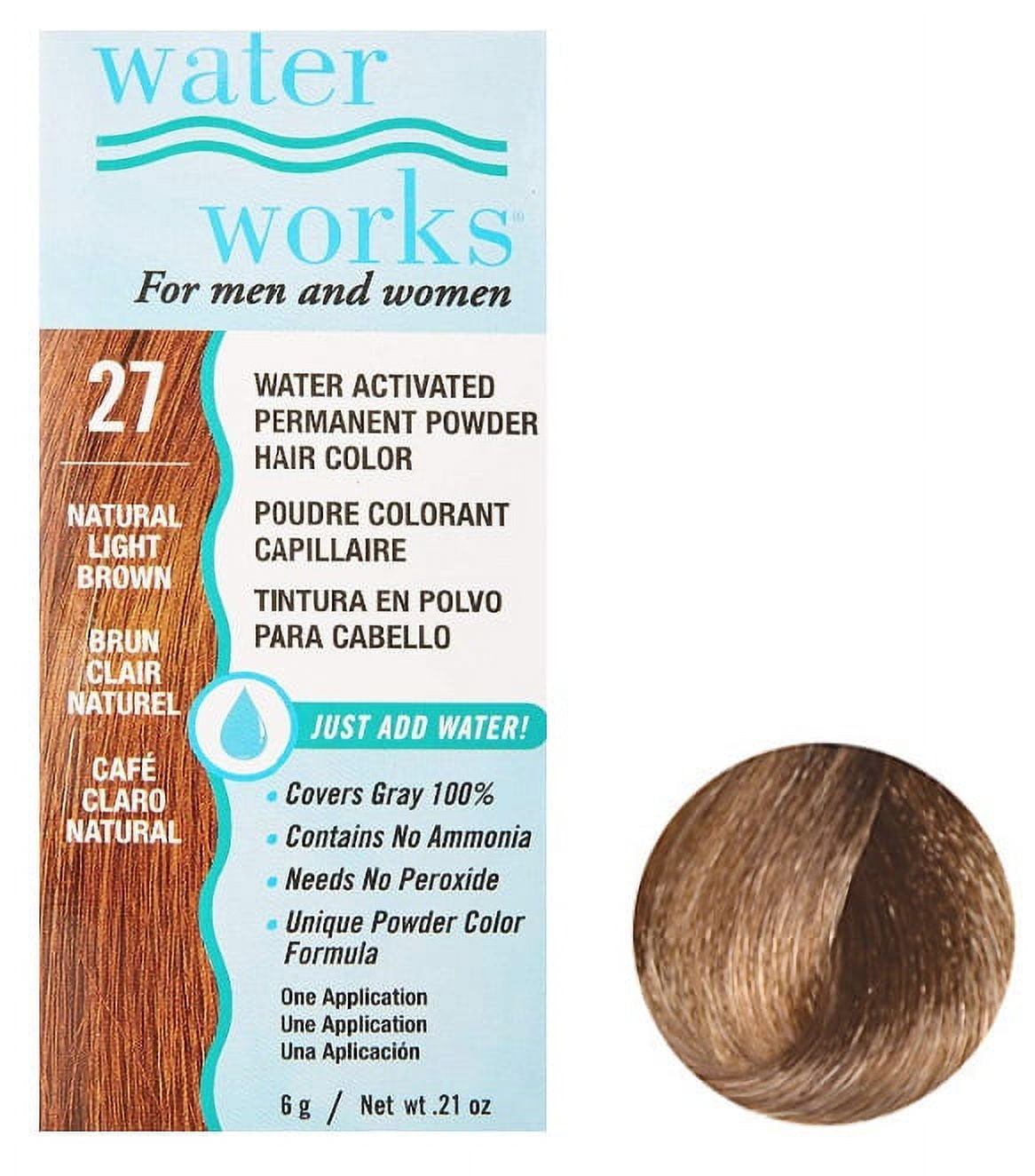 Water Works Permanent Powder Hair Color #27 Natural Light Brown (6 Pack)