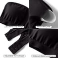 thumbnail image 6 of VISALY Plus Size Front Closure Strapless Bandeau Bras Wireless Push Up Comfy Padded Bralettes Strapless Front Buckle Bandeau Bras Non-Slip Seamless Tube Top Push Up Support Brassiere Black L, 6 of 8