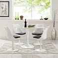 thumbnail image 2 of Modern Contemporary Urban Design Mid Century Kitchen Room Oval Dining Table, White, Marble Faux, 2 of 5