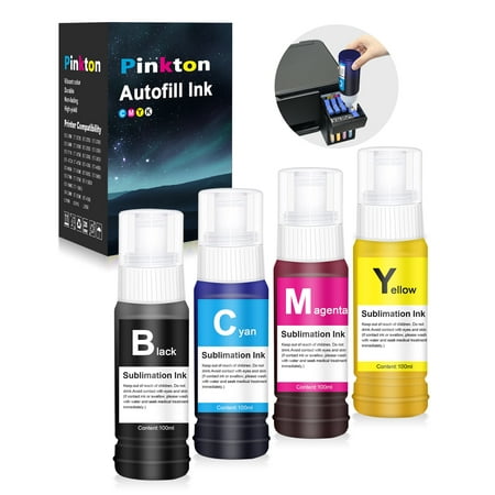 PRINKTON Sublimation Ink for Epson EcoTank 400ML Autofill Sublimation Ink Bottles for Epson 2850 4800 2800 4800 2803 2400, Vivid Color, Perfect Printing