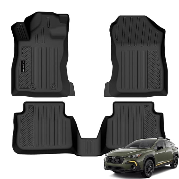 Auxko All Weather Floor Mats Fits for Subaru Crosstrek 2024 2025 2026 TPE Rubber Liners Accessoires for Subaru Crosstrek All Season Guard Odorless Anti-Slip Mats for 1st & 2nd Row